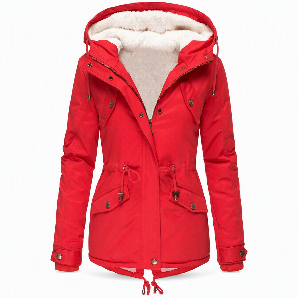 Women's Hooded Fleece-Lined Padded Winter Coat