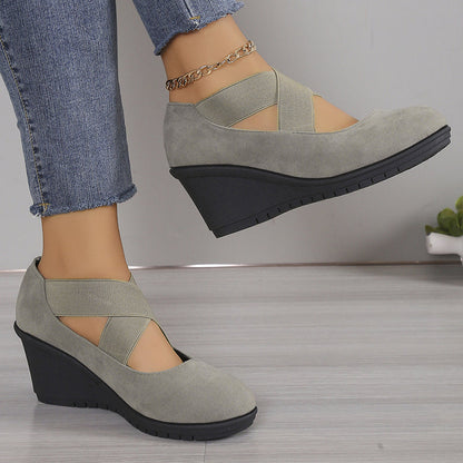 Women's Wedge Flats Slip On Comfort Shoes