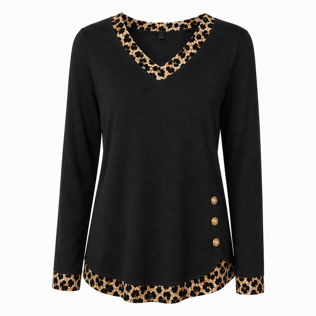 Women's V-Neck Long Sleeve Knit Top