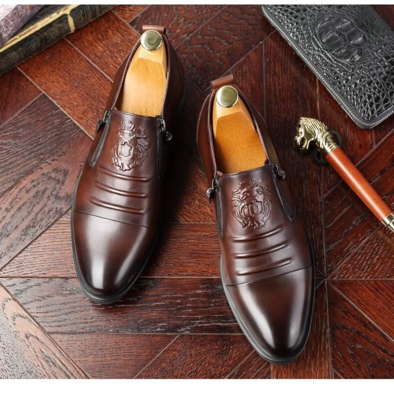 Men's Retro Business Slip-On Ankle Shoes