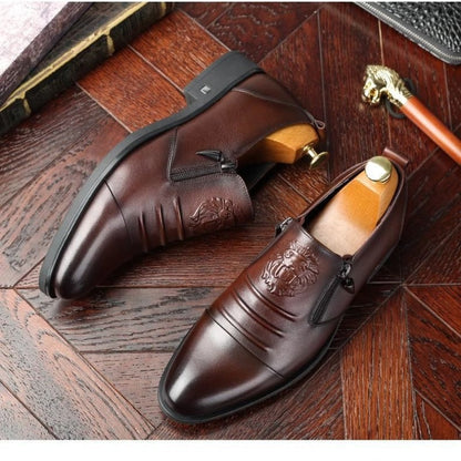 Men's Retro Business Slip-On Ankle Shoes