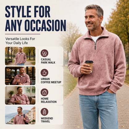Men's Casual Quarter-Zip Sweatshirt