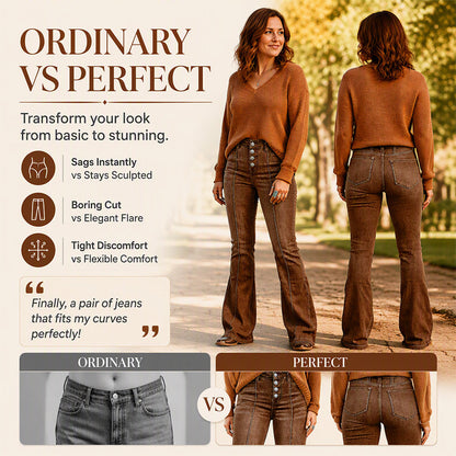 Women's High-Waisted Stretch Flare Jeans