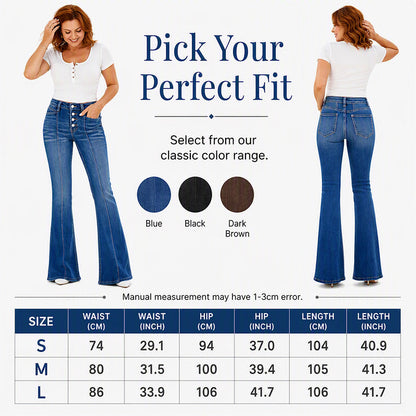 Women's High-Waisted Stretch Flare Jeans