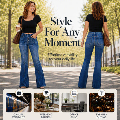 Women's High-Waisted Stretch Flare Jeans
