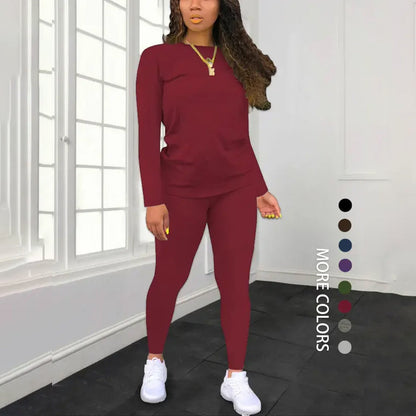 Women's Long Sleeve Top & Pants 2-Piece Set