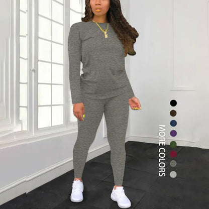 Women's Long Sleeve Top & Pants 2-Piece Set