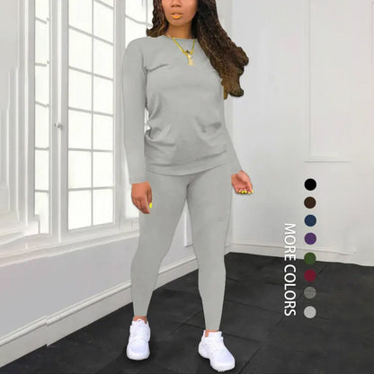 Women's Long Sleeve Top & Pants 2-Piece Set
