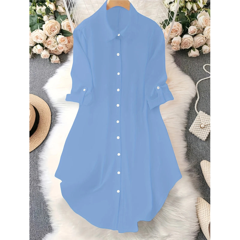 Women's Casual Long-Sleeve Button-Up Blouse 👚 Effortless Style, All-Day Comfort – Your Go-To Layering Piece ✨