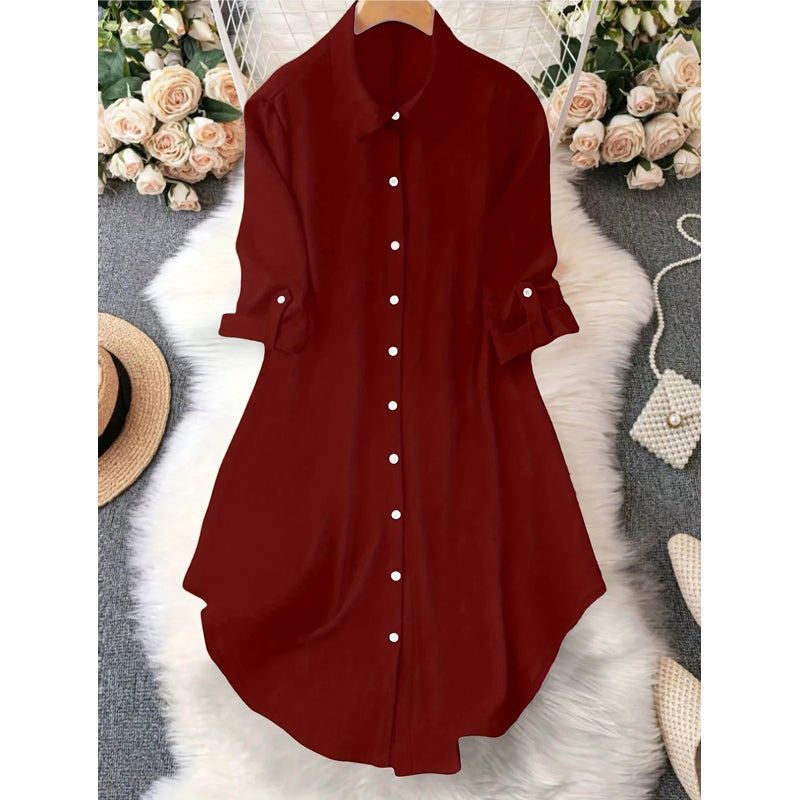 Women's Casual Long-Sleeve Button-Up Blouse 👚 Effortless Style, All-Day Comfort – Your Go-To Layering Piece ✨