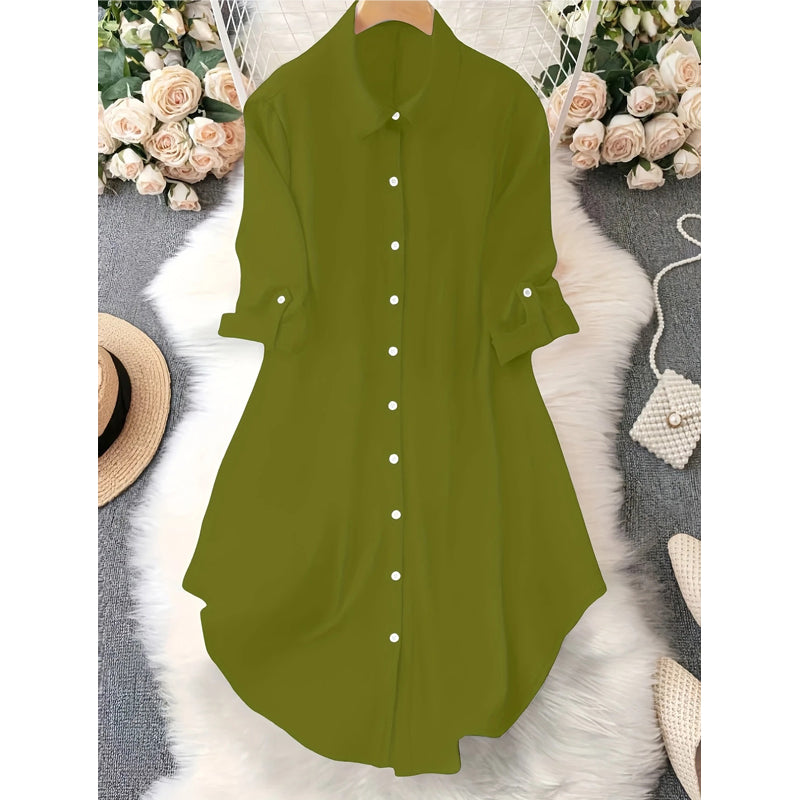 Women's Casual Long-Sleeve Button-Up Blouse 👚 Effortless Style, All-Day Comfort – Your Go-To Layering Piece ✨