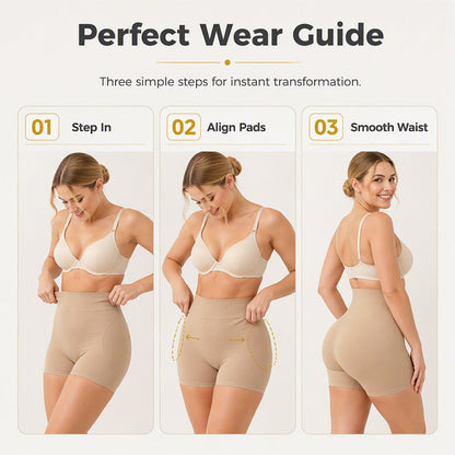 Women's High-Waist Tummy Control Padded Shapewear Shorts