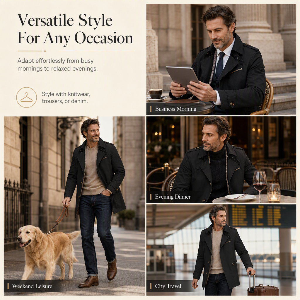 ✨Men's Casual Pure Cotton Windbreaker Spring and Autumn Work Outerwear✨