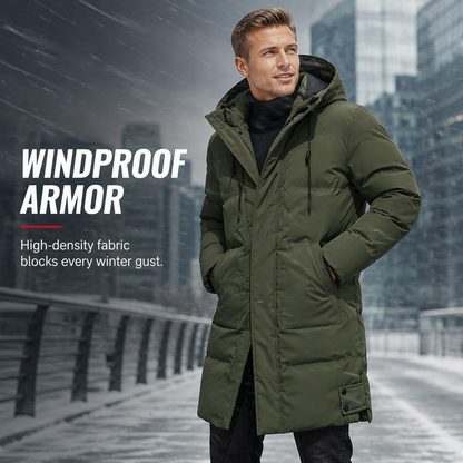 🧥 🔥 Men's Casual Mid-Length Padded Winter Thickened Warm Outerwear Coat Plus Size