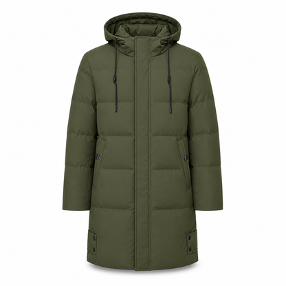 🧥 🔥 Men's Casual Mid-Length Padded Winter Thickened Warm Outerwear Coat Plus Size