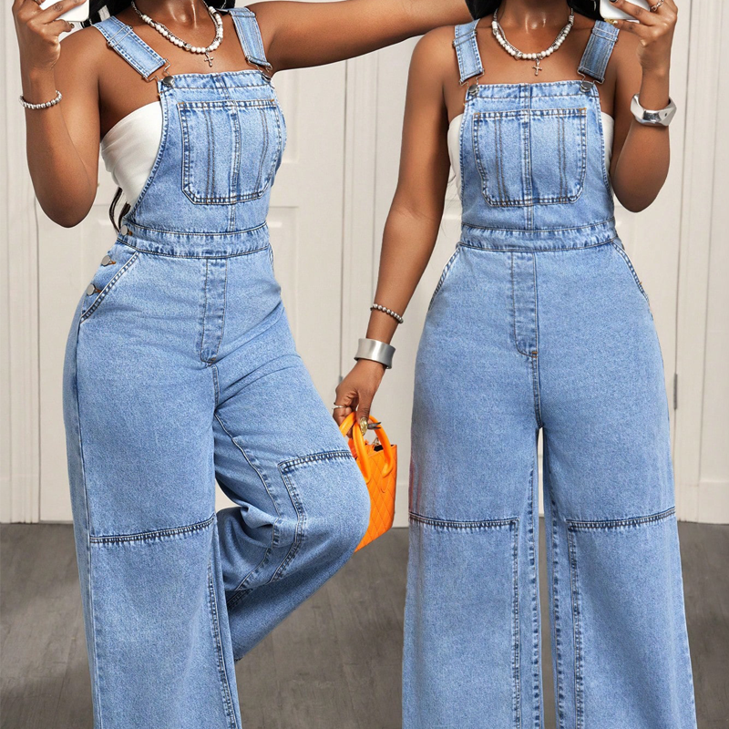 👖 Flattering High Waist, Effortless Wide-Leg Style | Women's Denim Jumpsuit ⚡ Free Shipping
