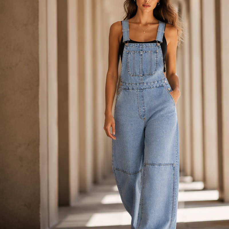 👖 Flattering High Waist, Effortless Wide-Leg Style | Women's Denim Jumpsuit ⚡ Free Shipping