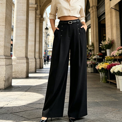 Women’s Elegant Double Breasted Wide-Leg Pants