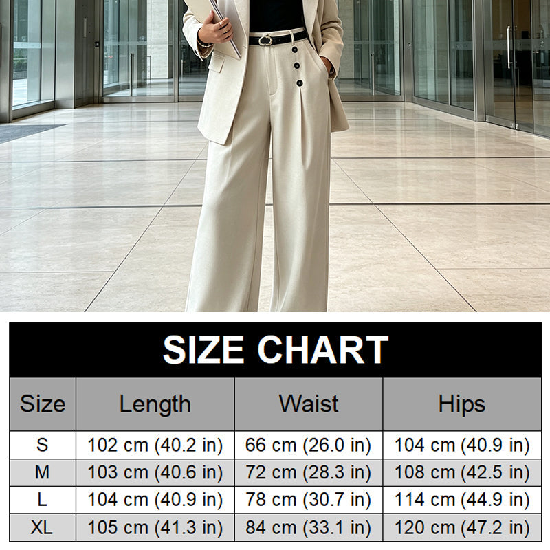 Women’s Elegant Double Breasted Wide-Leg Pants