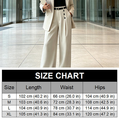 Women’s Elegant Double Breasted Wide-Leg Pants