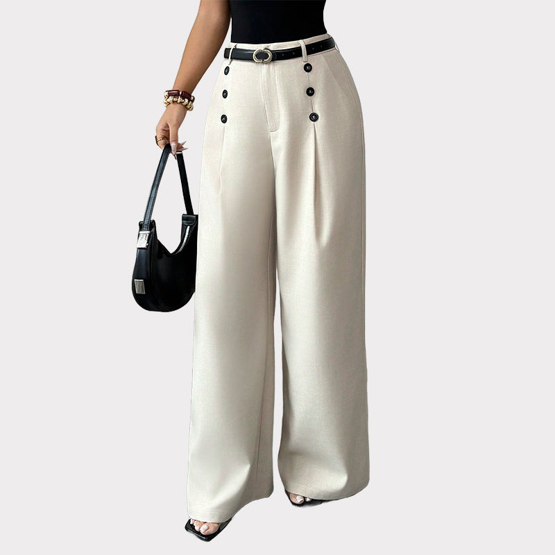 Women’s Elegant Double Breasted Wide-Leg Pants