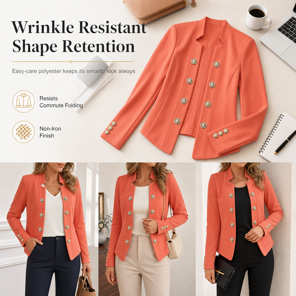 Women's Stand Collar Slim Fit Blazer
