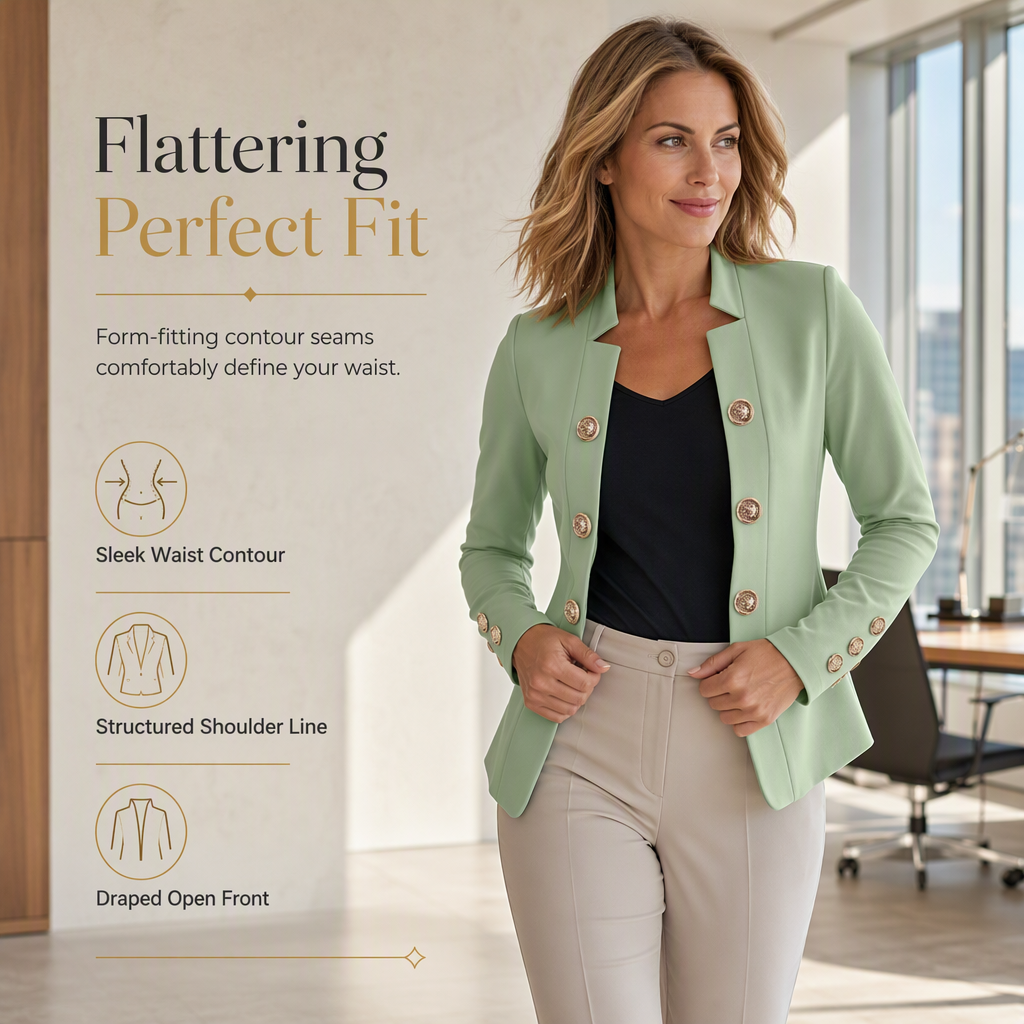 Women's Stand Collar Slim Fit Blazer