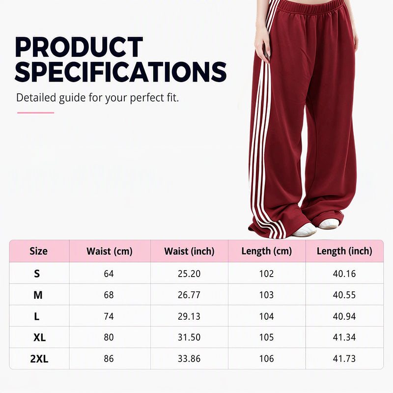 Women's Wide-Leg Sweatpants with Side Stripes