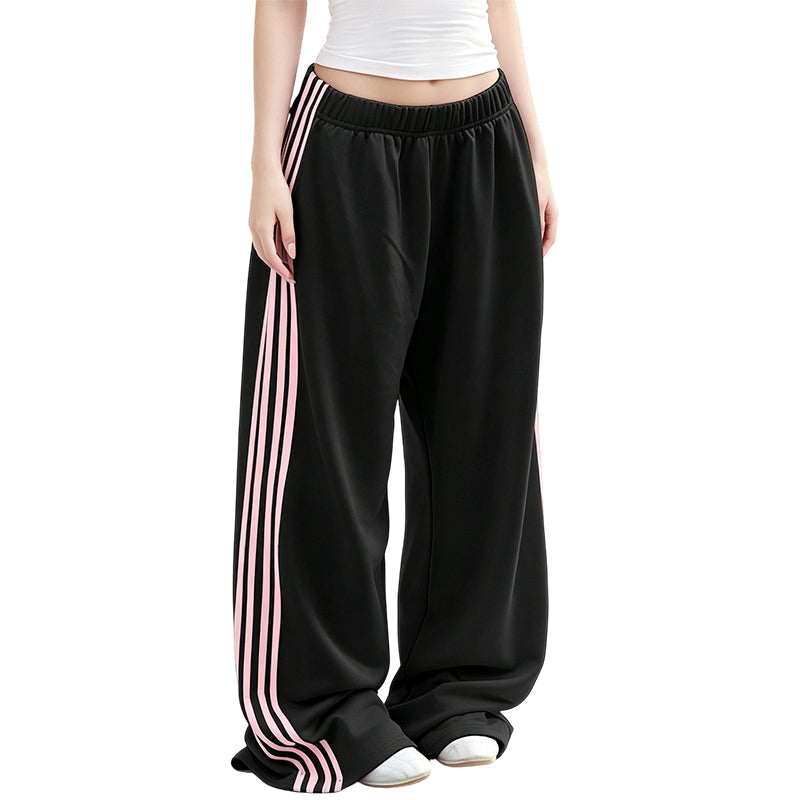 Women's Wide-Leg Sweatpants with Side Stripes