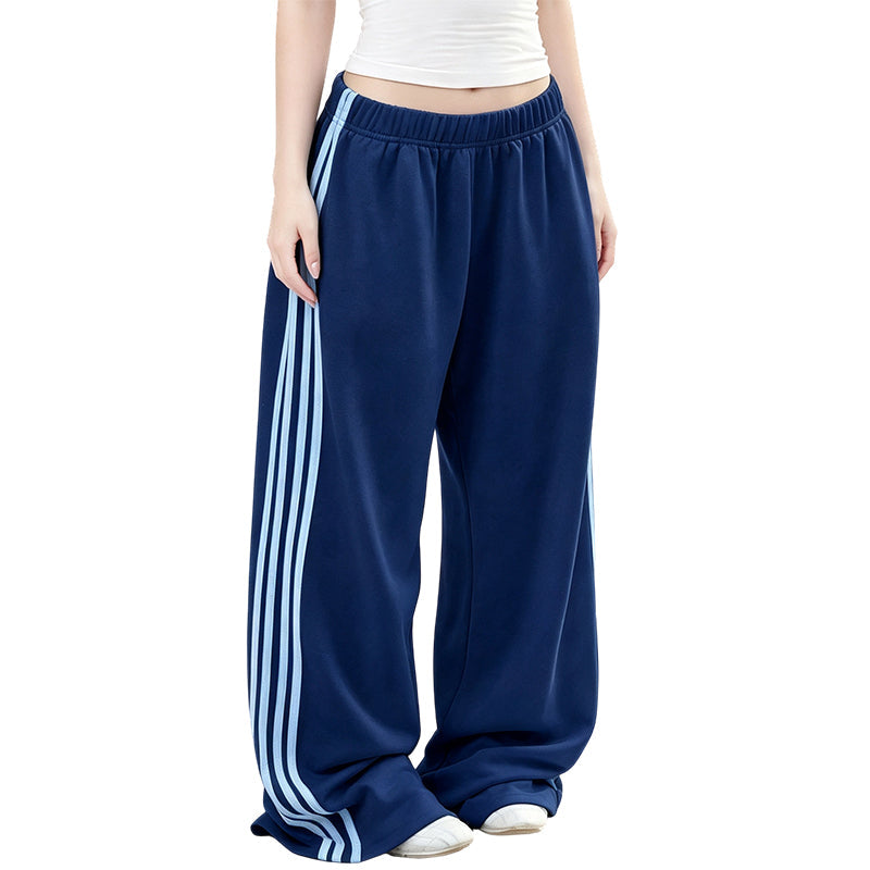 Women's Wide-Leg Sweatpants with Side Stripes