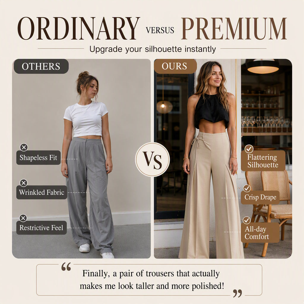 Women's Casual High-Waisted Wide-Leg Pants