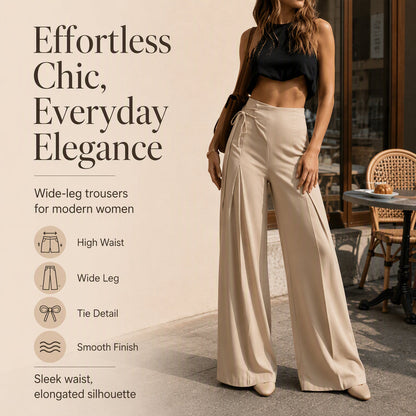 Women's Casual High-Waisted Wide-Leg Pants