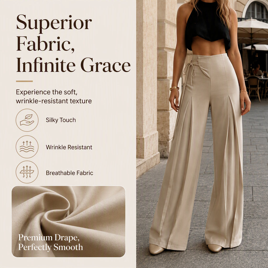Women's Casual High-Waisted Wide-Leg Pants