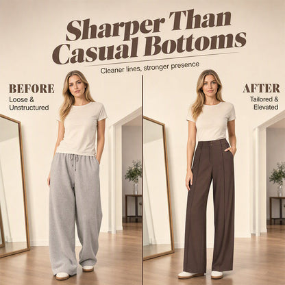 Women's High-Waisted Wide-Leg Pants