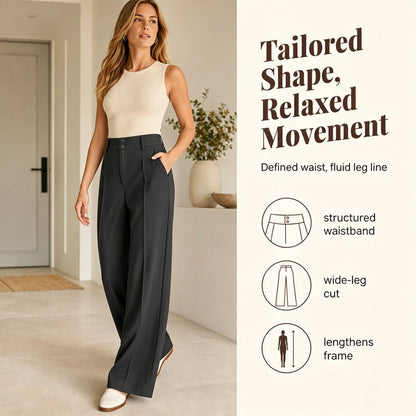 Women's High-Waisted Wide-Leg Pants