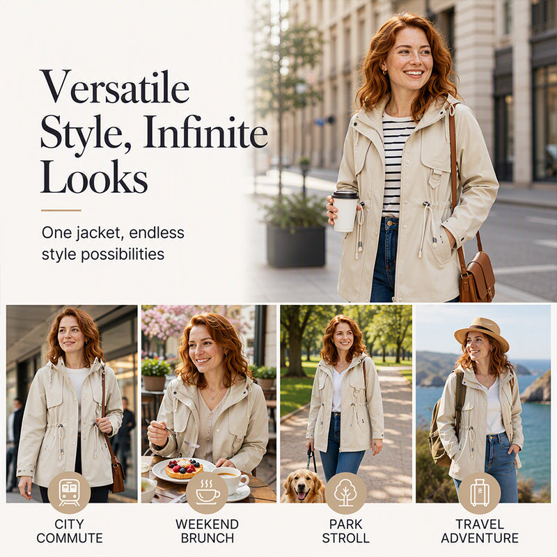 Women's Casual Warm Mid-Length Hooded Jacket