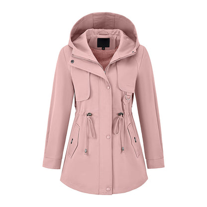 Women's Casual Warm Mid-Length Hooded Jacket