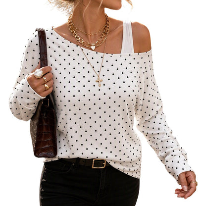 👚✨Casual Leopard Print Off Shoulder Sweatshirt Loose Long Sleeve Cotton Blend Pullover Top