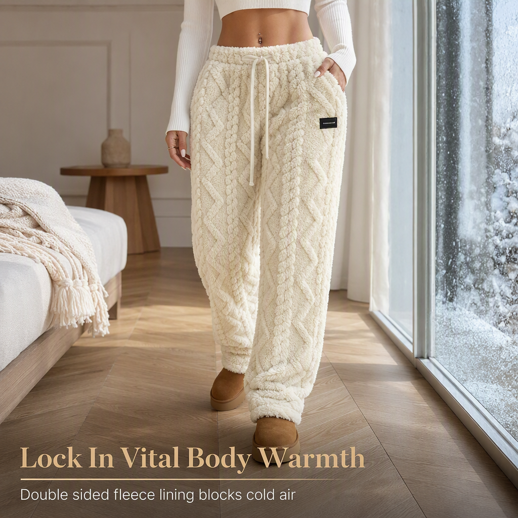Women's Casual Warm Flannel Lined Lounge Pants
