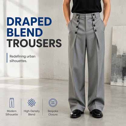 Men's Chic High-Waisted Double-Breasted Drape Pants