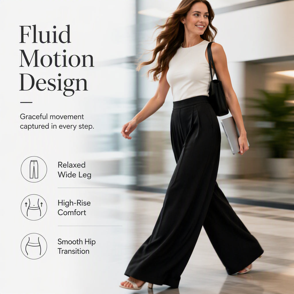 Women’s Flowy High-Waist Wide-Leg Pants