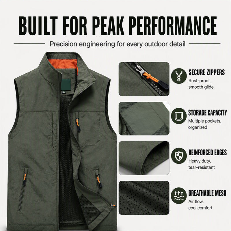 Men's Casual Stand Collar Outdoor Vest