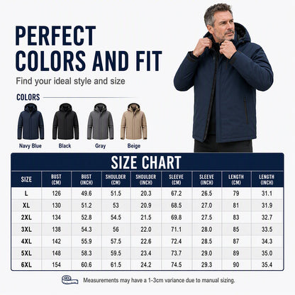 Men's Plush-Lined Waterproof Hooded Jacket