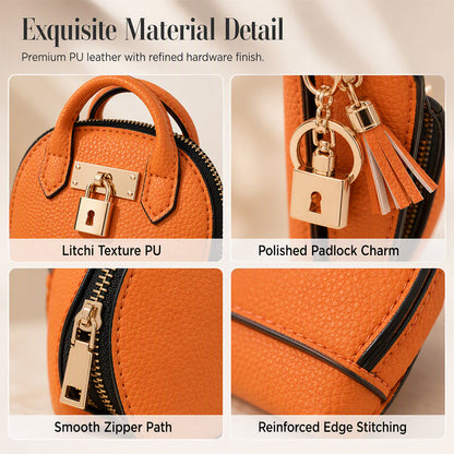 Mini Shell Bag Keychain PU Leather Lipstick Coin Purse