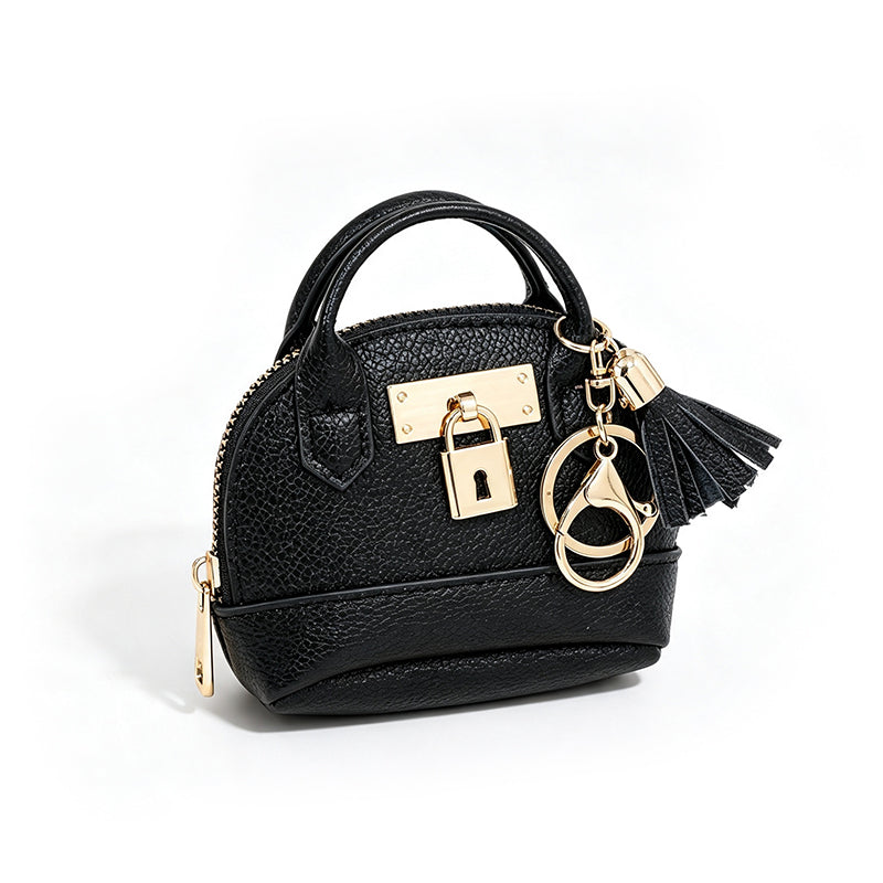 Mini Shell Bag Keychain PU Leather Lipstick Coin Purse
