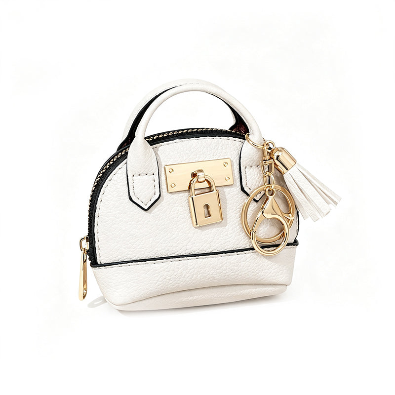 Mini Shell Bag Keychain PU Leather Lipstick Coin Purse