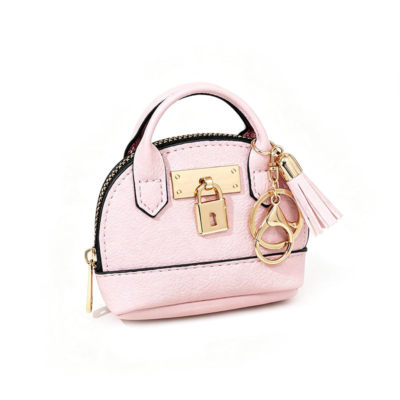 Mini Shell Bag Keychain PU Leather Lipstick Coin Purse