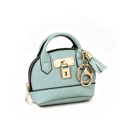 Mini Shell Bag Keychain PU Leather Lipstick Coin Purse