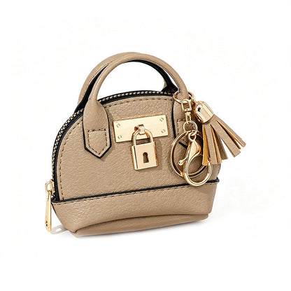 Mini Shell Bag Keychain PU Leather Lipstick Coin Purse