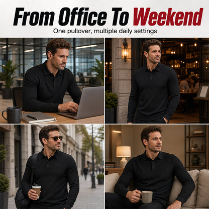 Men's Textured Long Sleeve Lightweight Sweatshirt
